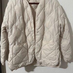 Uniqlo Cream Pufftech Jacket-EUC!